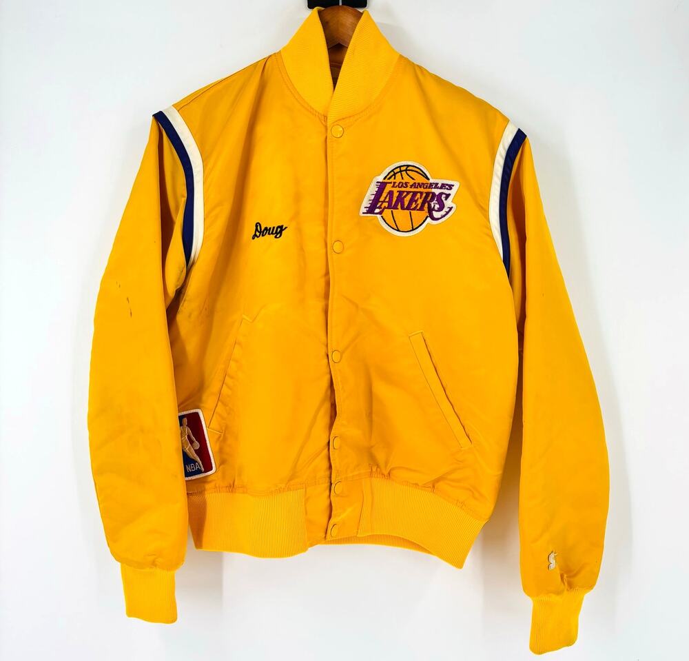 Vintage Los Angeles Lakers Satin Starter Jacker Size Medium 80’s NBA